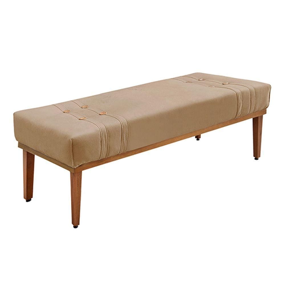 Recamier 195cm Kors Suede Pés De Madeira Bege