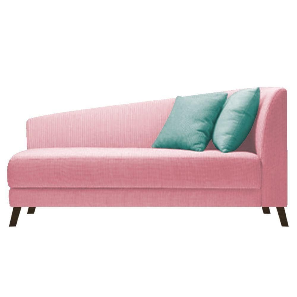 Recamier Heitor 185Cm Com Almofada Rosa Bebê/Tiffany