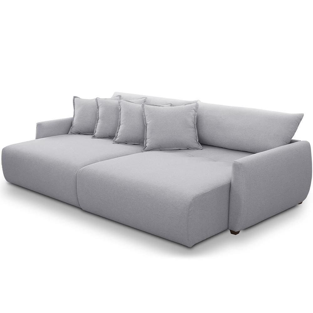 Sofá Cama Retrátil 3 Lugares Para Sala De Estar 250cm Sky T03 Linho Cinza - Lyam Decor