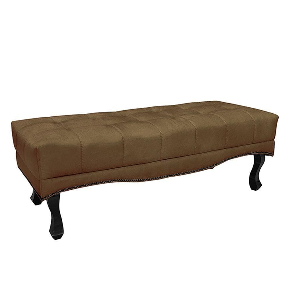 Recamier Decorativo 90cm Loewe Pés De Madeira Caramelo