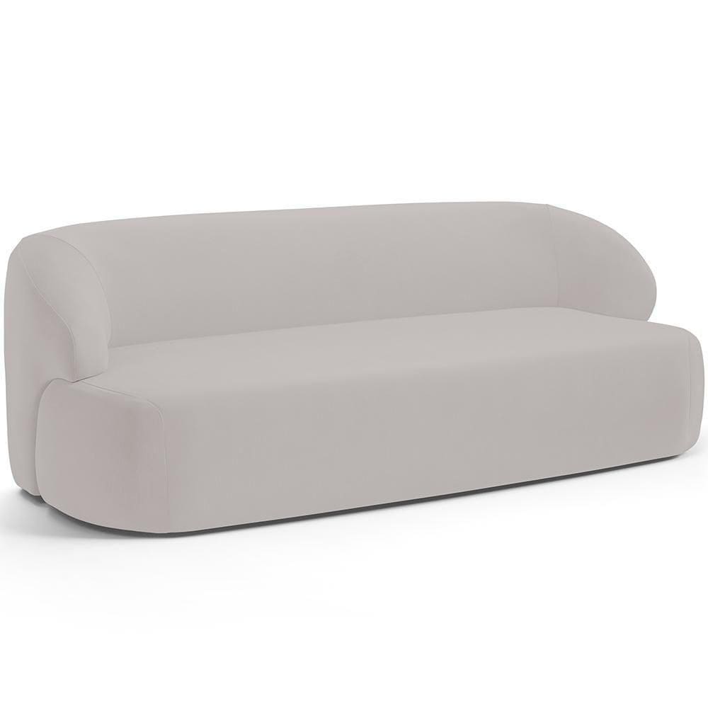 Sofá 2 Lugares Curvo Orgânico Living 150cm Barolo L06 Veludo Grafite