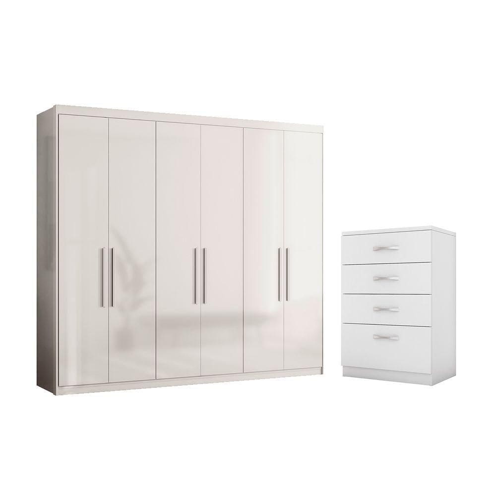 Guarda Roupa E Cômoda Melbourne Branco