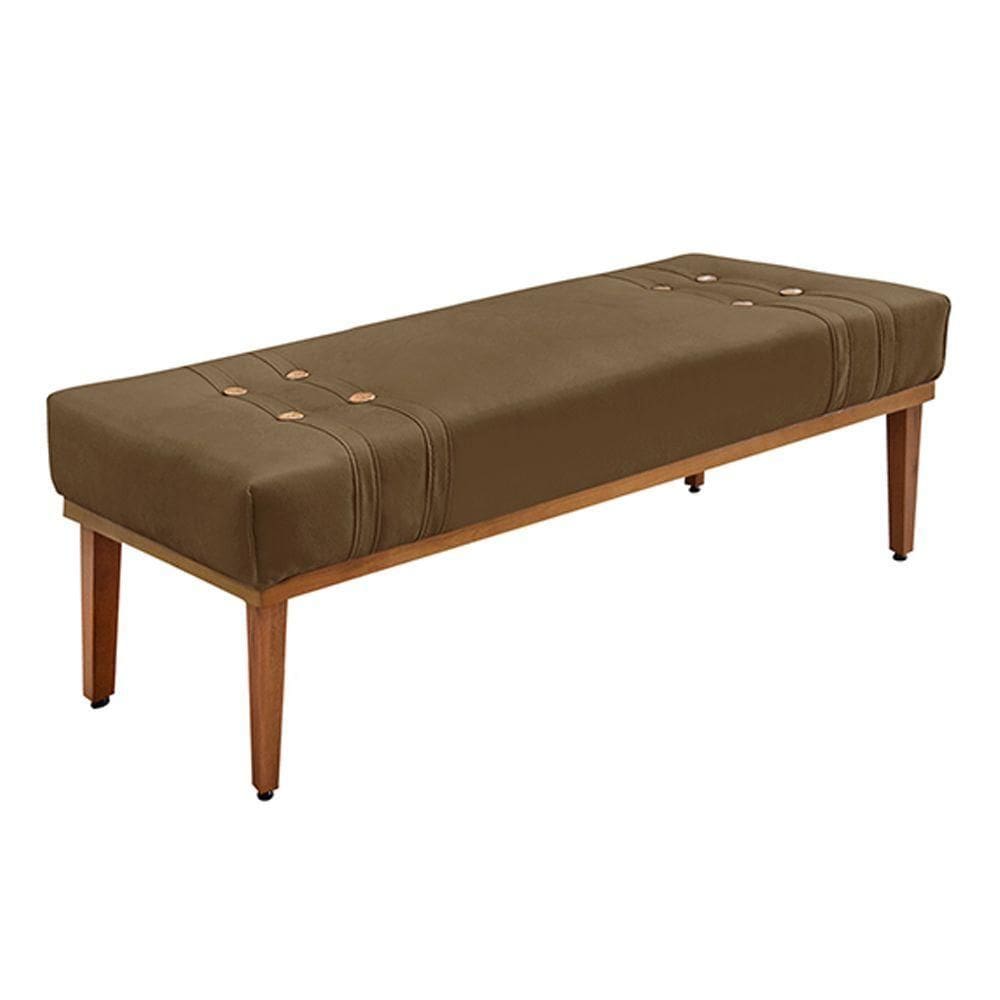 Recamier 90cm Kors Suede Pés De Madeira Caramelo