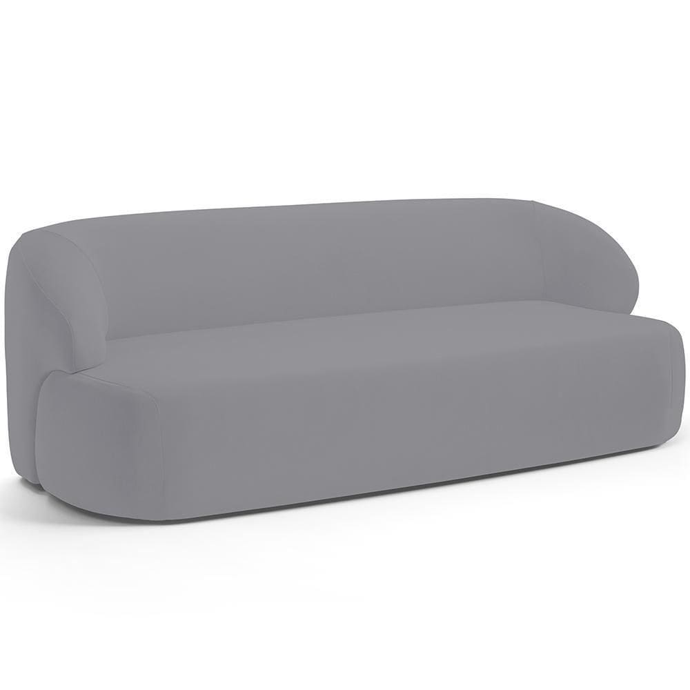 Sofá 2 Lugares Curvo Orgânico Living 150cm Barolo L06 Veludo Cinza