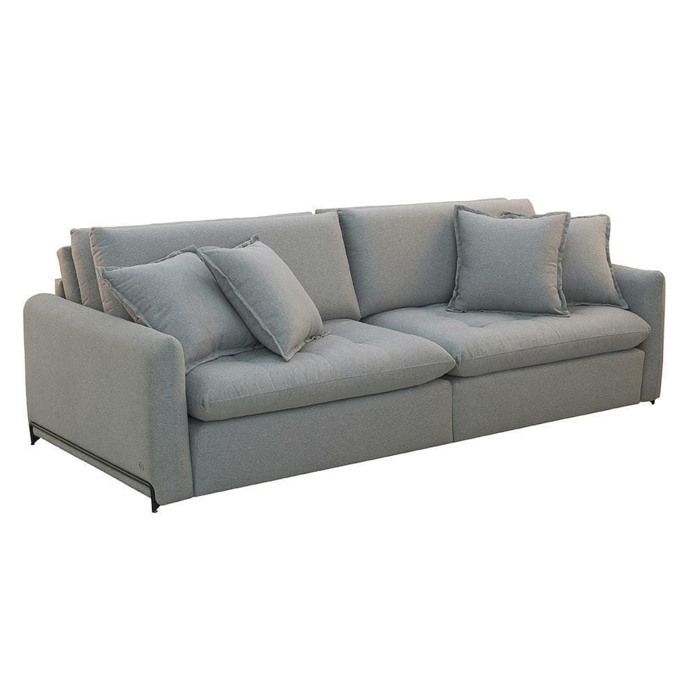 Sofá Cama Retrátil Para Sala De Estar 3 Lugares 250cm Lee T03 Linho Cinza Urano - Lyam Decor