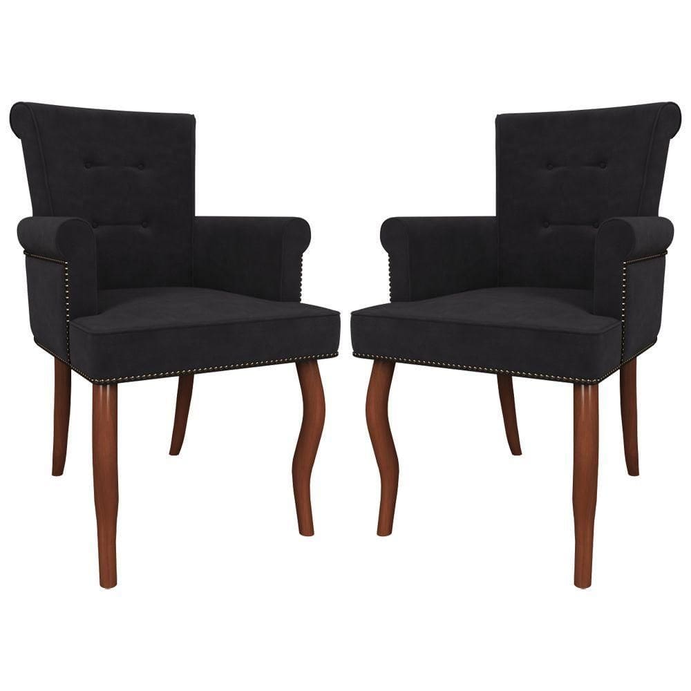 Kit 2 Cadeiras Decorativas Sala De Jantar Belford Madeira