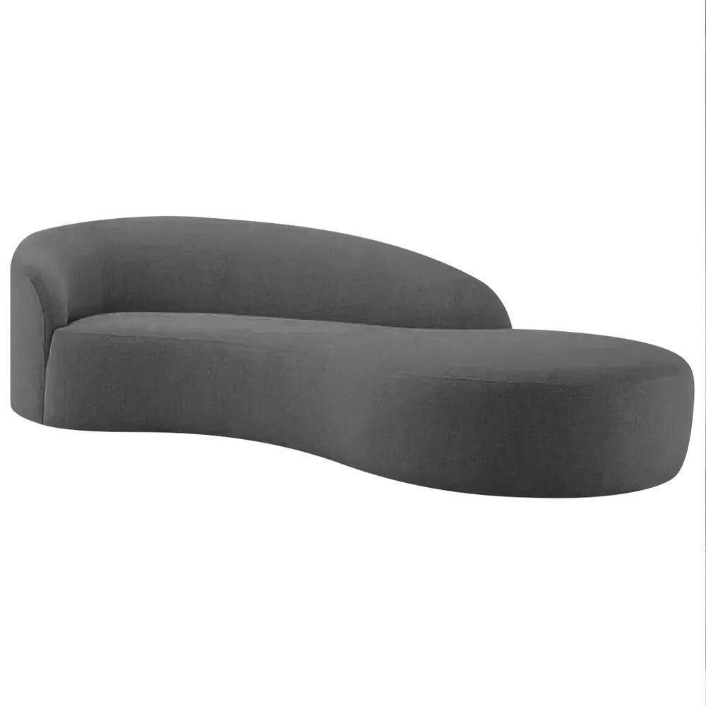 Divã Recamier Orgânico França 180cm Lado Direito Linho Adj Decor Cinza