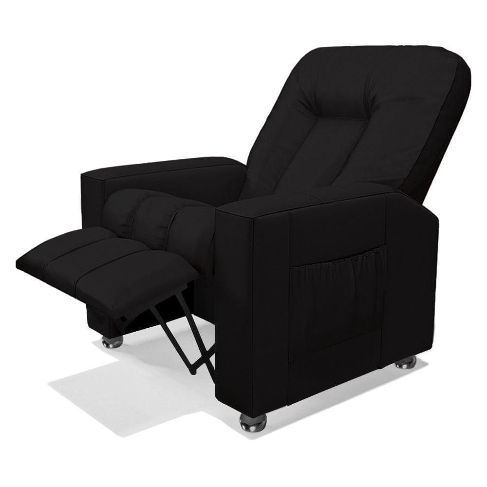 Poltrona Do Papai Reclinável Pequim Pu Preto