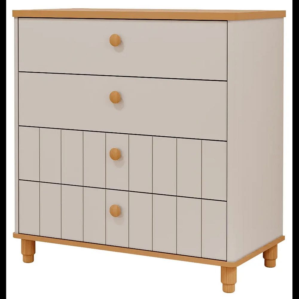 Cômoda Bebê Retro Cupcake Permobili 4 Gavetas MDF
