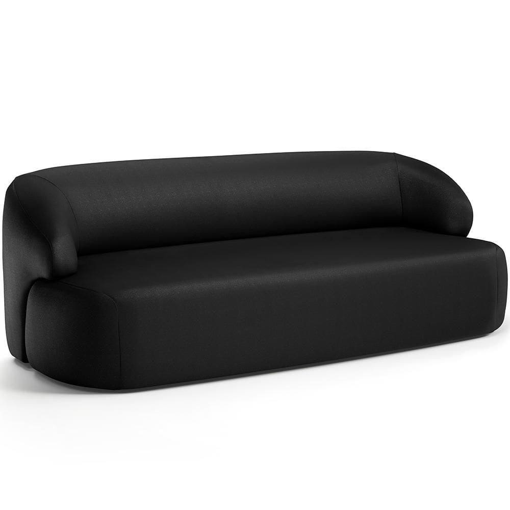 Sofá 2 Lugares Curvo Orgânico Living 150cm Barolo L06 Couríssimo Preto