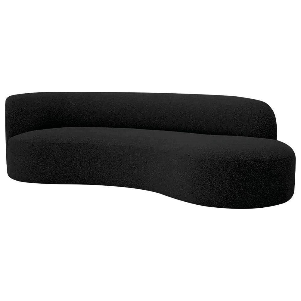 Divã Recamier Orgânico Tokyo 160cm Lado Direito Linho Preto