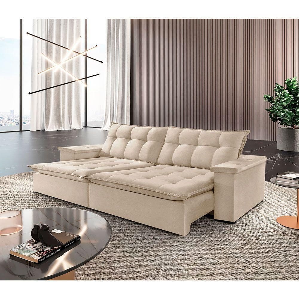 Sofá Estilo Linho 02 Módulos De 120m B25cm Meu Sofá Online A294 Linho Creme