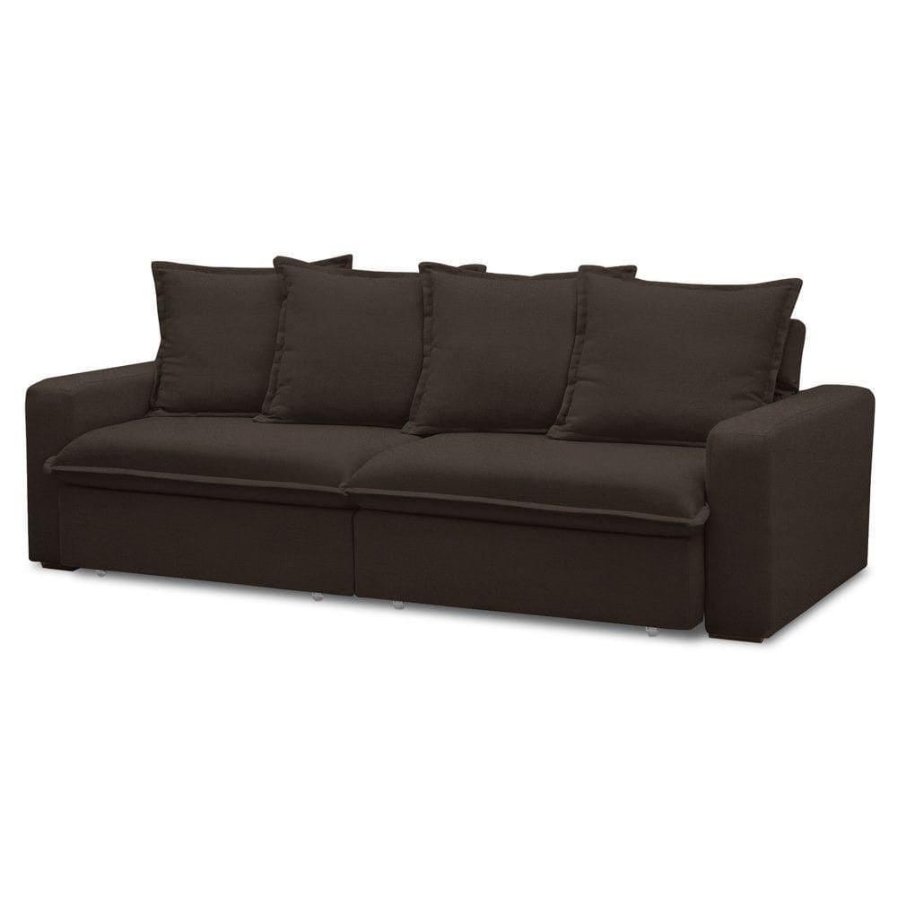 Sofá Retrátil Reclinável 3 Lugares 215cm Roma F05 Veludo Marrom Escuro
