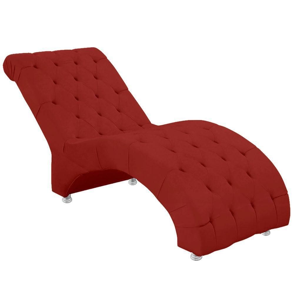 Espreguiçadeira Recamier Divã Para Sala E Clínica Veludo Cor Marsala