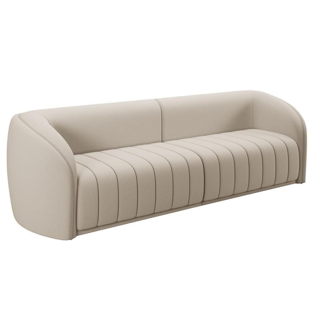 Sofá 04 Lugares Para Sala De Estar 252 Cm Lazio M03 Veludo Bege - Lyam Decor
