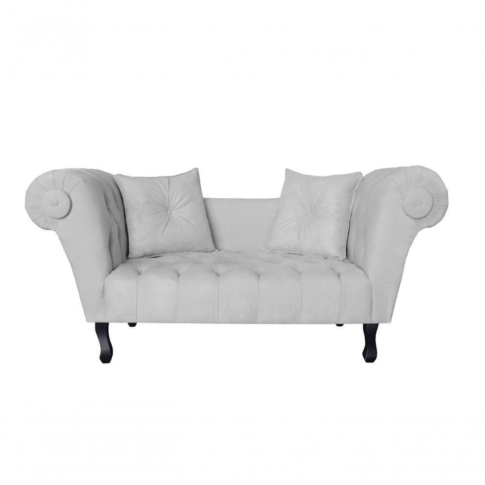 Recamier Sofá Divã Namoradeira Dubai Suede Branco - Fm