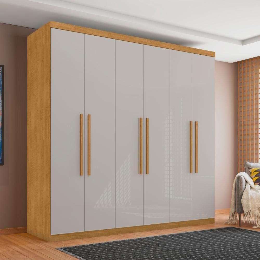 Guarda Roupa 6 Portas E 4 Gavetas Arujá Naturalle Off White