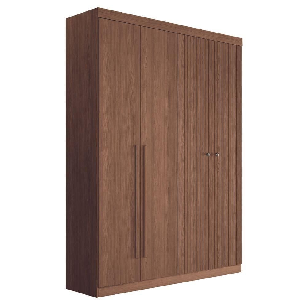 Guarda Roupa Casal Ripado 4 Portas Elvas Jatobá