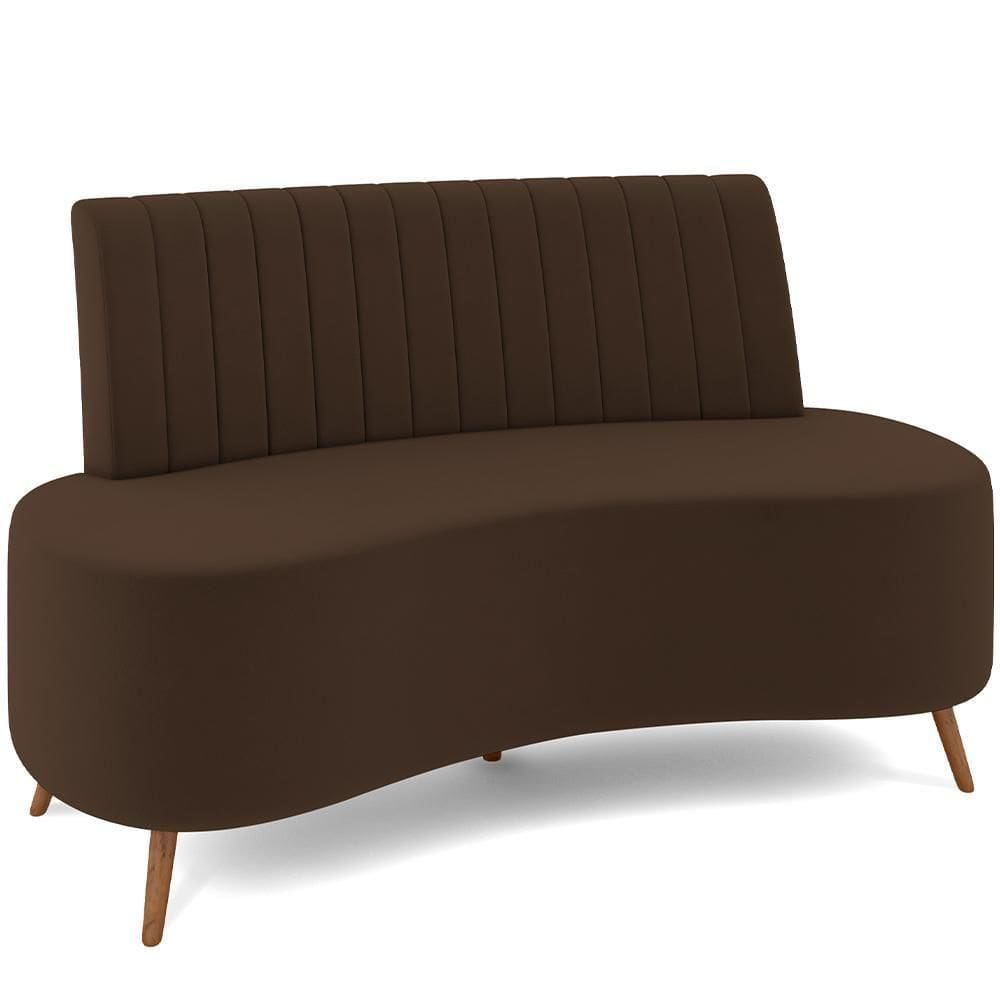 Sofá Chaise Living 2 Lugares 160cm Para Sala Cayman K01 Veludo Marrom