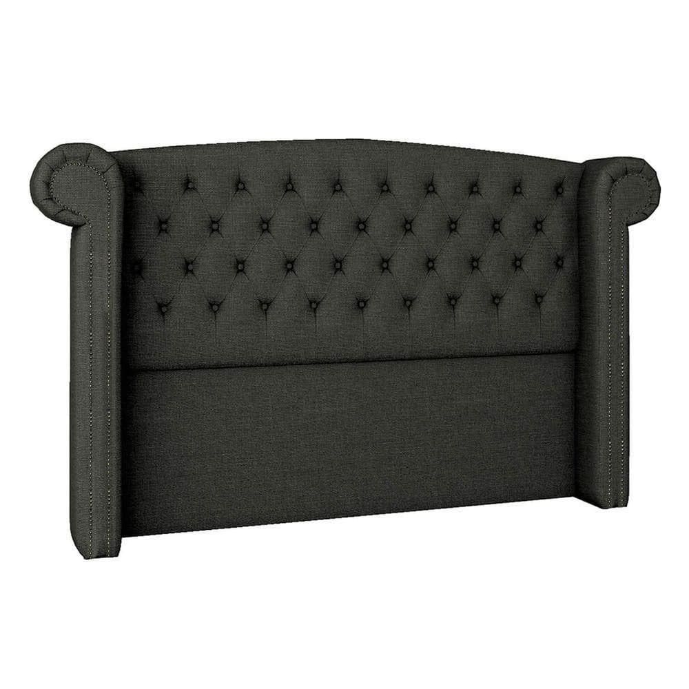 Cabeceira Queen Lyon P04 160 Cm Suede Cinza Escuro