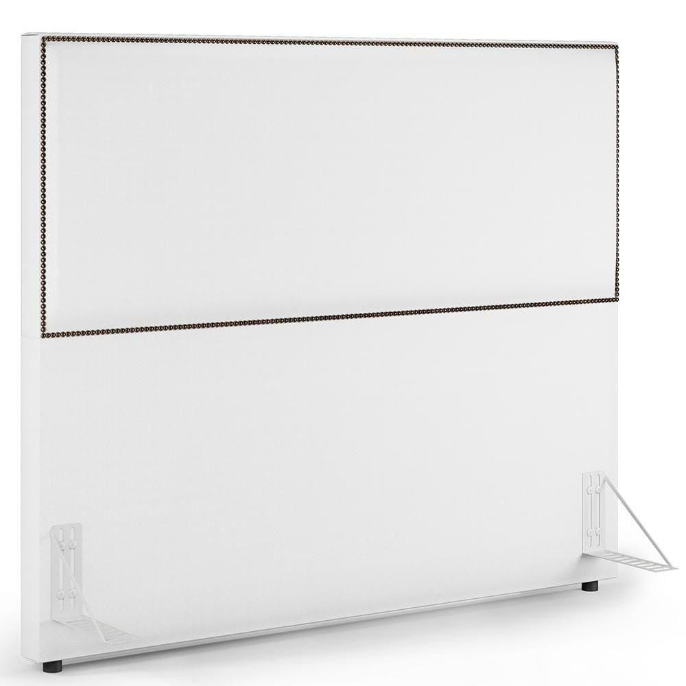Cabeceira Box Casal Com Tachas 140 Cm Facto Branco