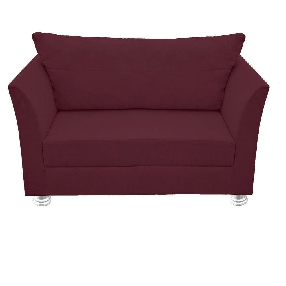 Namoradeira Lisboa 2 Lugares Salão Suede Bordô