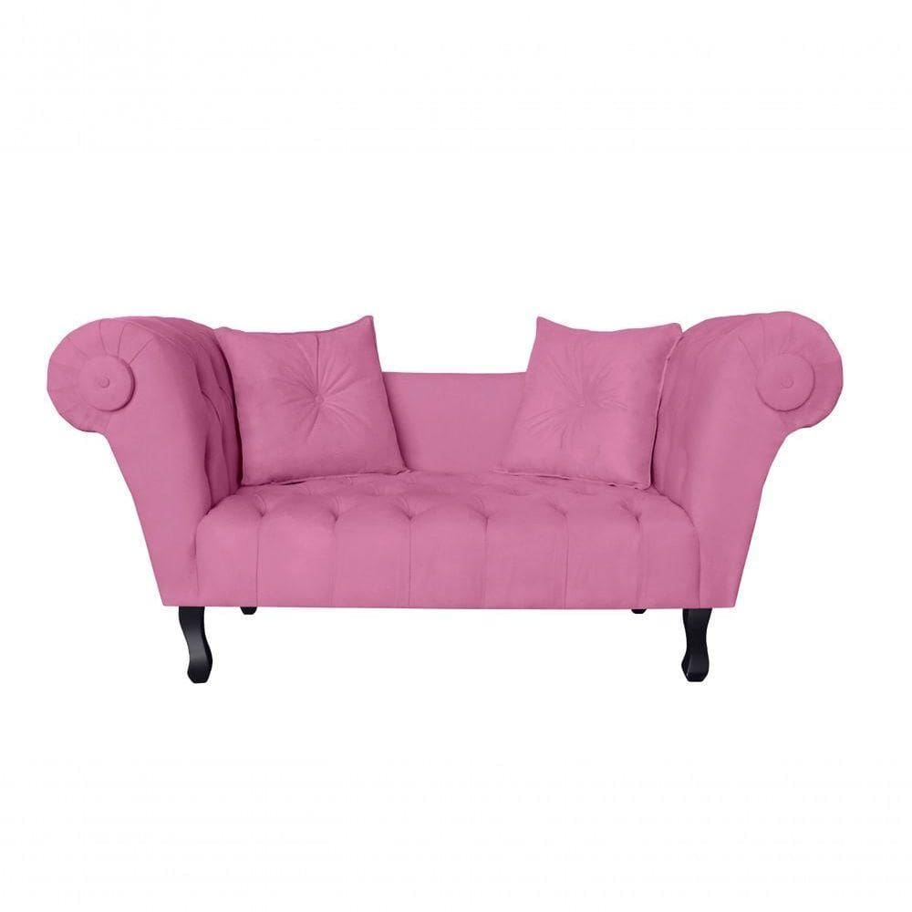 Recamier Sofá Divã Namoradeira Dubai Suede Rosa - Fm