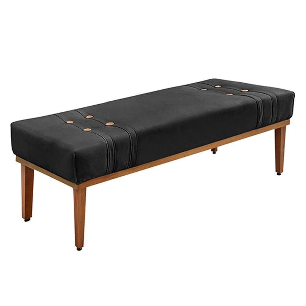 Recamier 195cm Kors Veludo Pés De Madeira Preto
