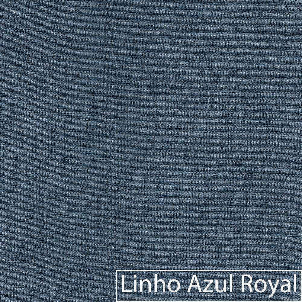 Divã Recamier Curvo Luna 185cm Lado Esquerdo Linho - Adj Decor Cor Azul Royal