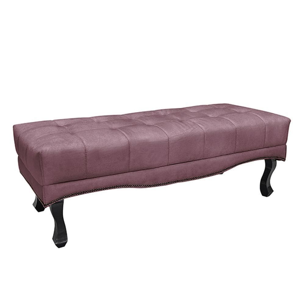 Recamier Decorativo 140cm Loewe Veludo Pés De Madeira Uva