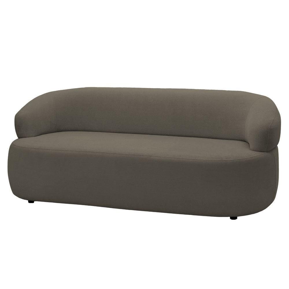 Sofá 3 Lugares Living Orgânico Sala De Estar 170cm Conka F05 Veludo Marrom Mpozenato