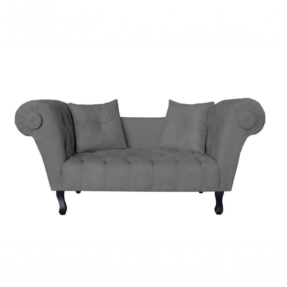 Recamier Sofá Divã Namoradeira Dubai Suede Cinza - Fm