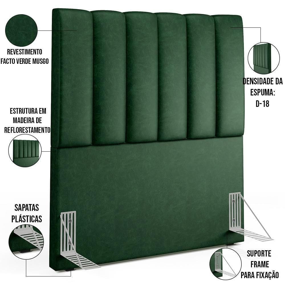 Cabeceira Cama Box Solteiro 100 Cm Facto Verde Musgo