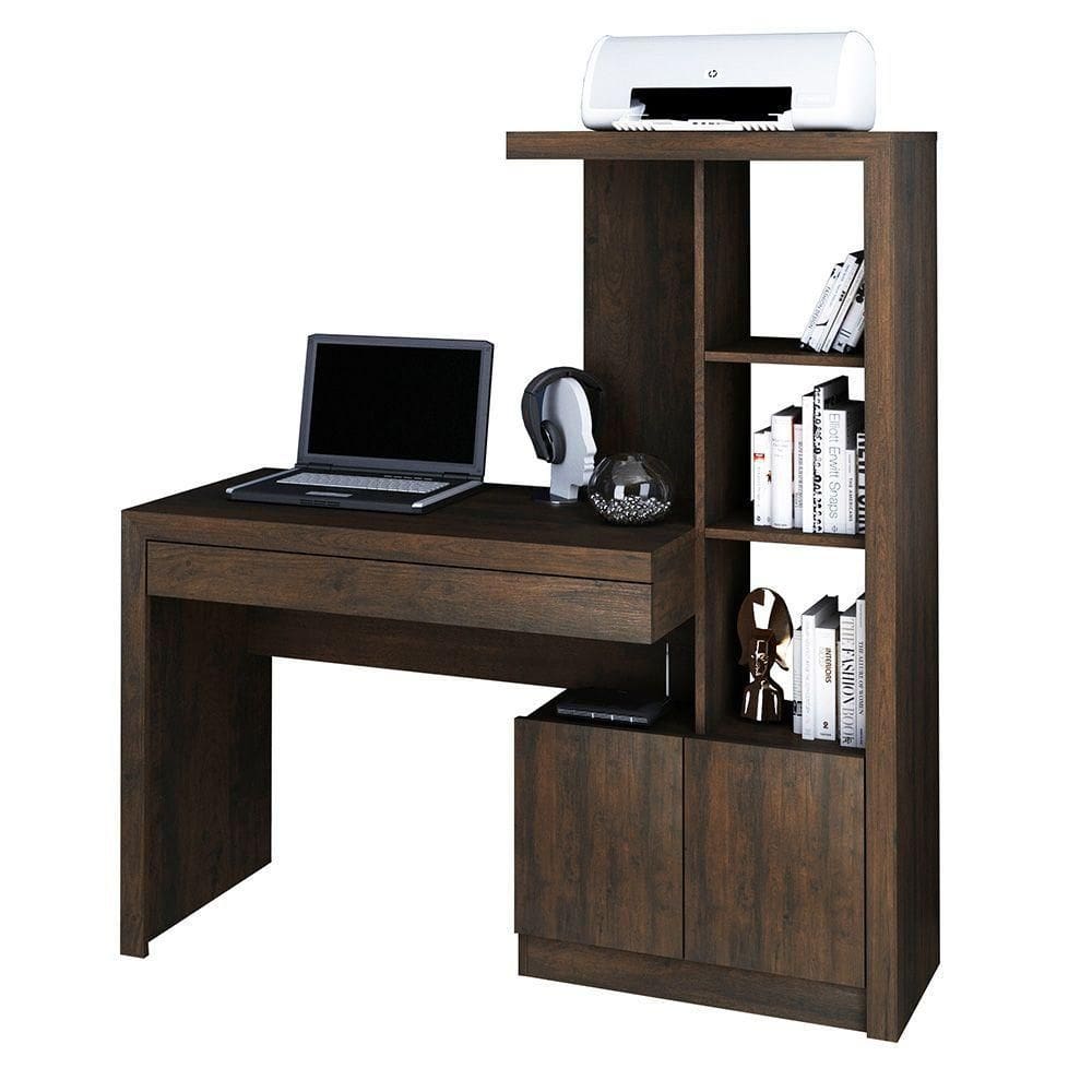 Mesa Conj. Para Escritório Home Office Me4143 Mdp Rustico