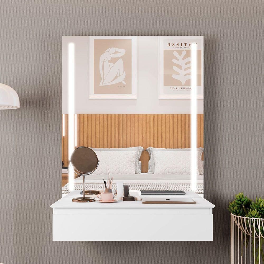 Camarim 1 Gaveta Paris 900 Mavaular Branco Acetinado