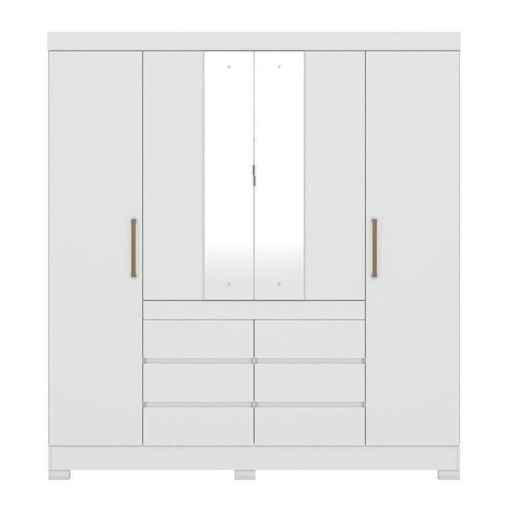 Guarda Roupa 4 Portas Com 6 Gavetas Cádis Branco - Demóbile