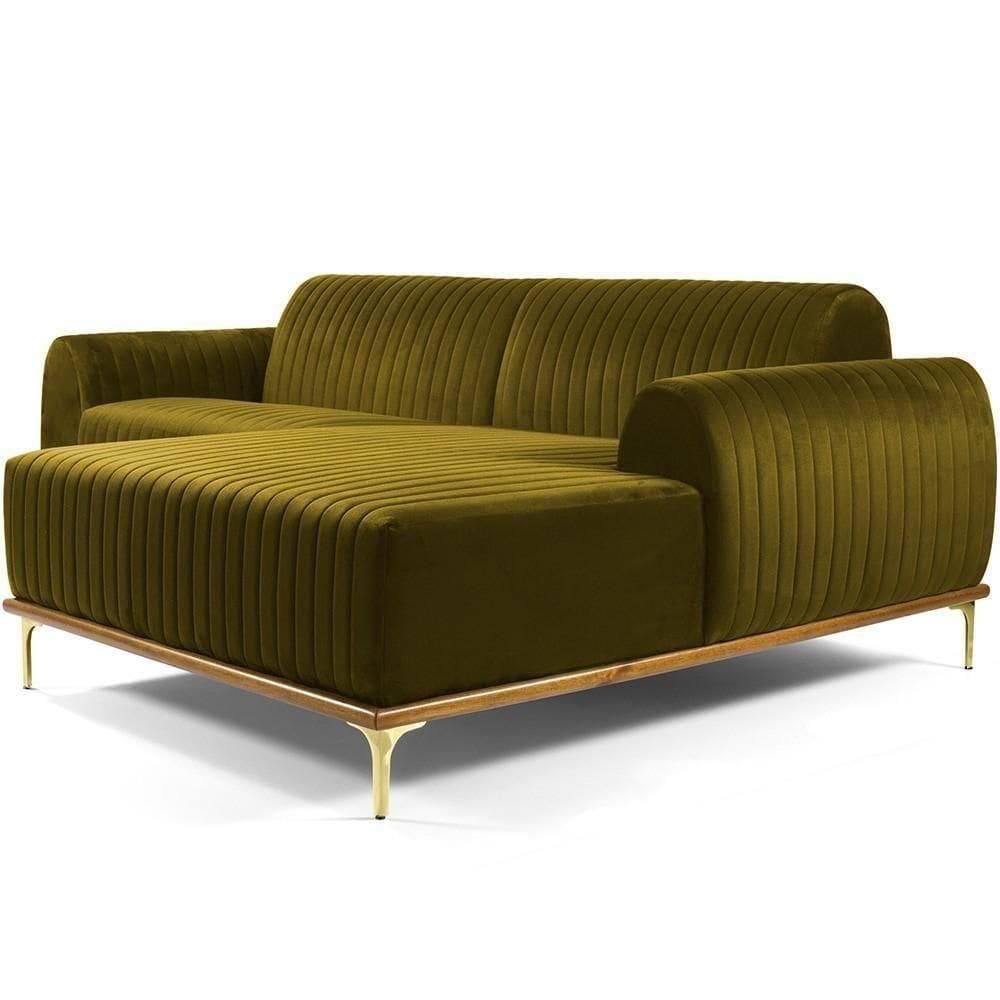 Sofá 5 Lugares Com Chaise Molino 320 Cm Mostarda C-260