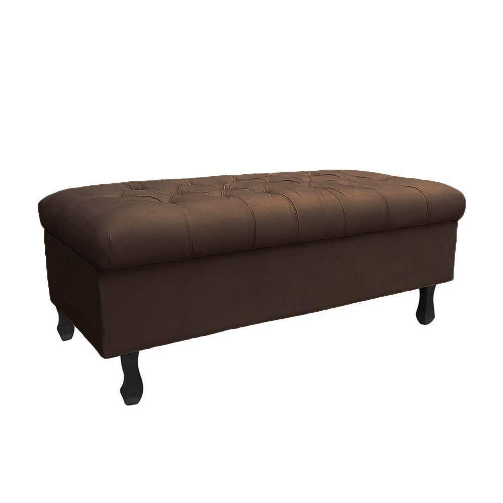 Recamier Puff Bau Bia 120x Suede Marrom - Majú Decor