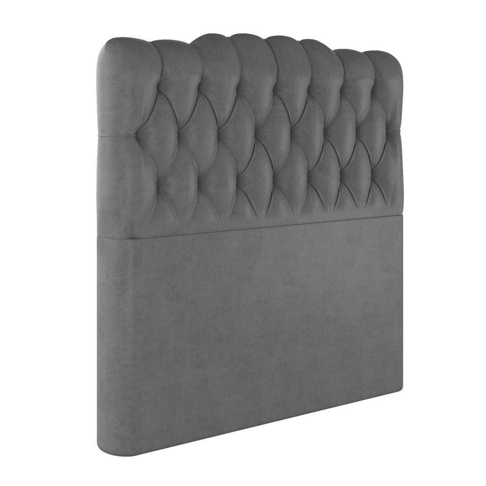 Cabeceira King Milão Em Linho Com Sapata Cor Cinza Sonhar