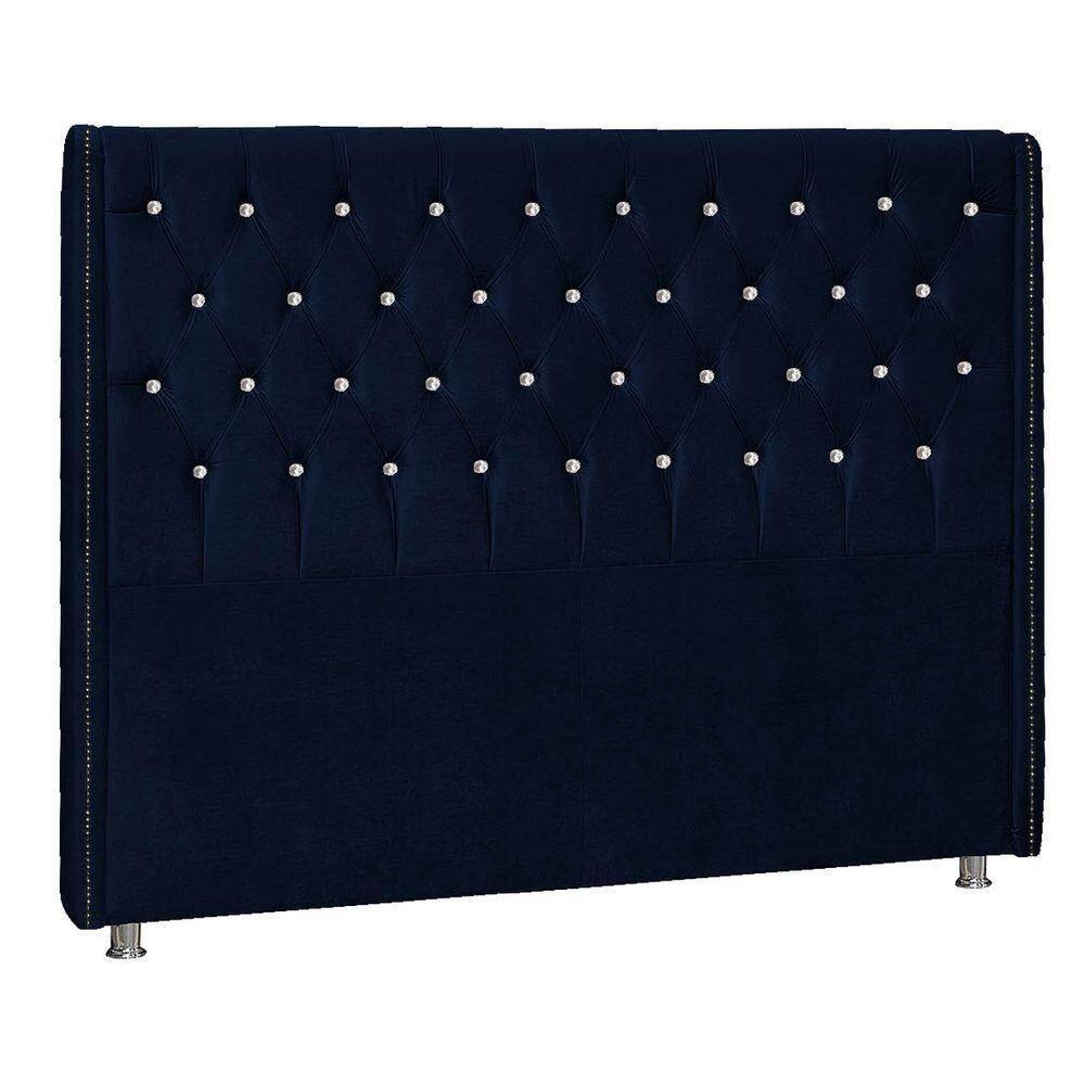 Cabeceira King Tóquio P04 195 Cm Suede Azul Marinho