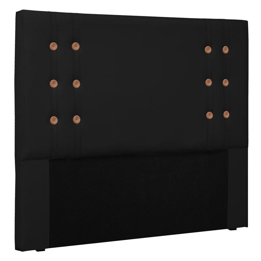 Cabeceira Estofada Box Casal King Size Monreale 195cm Preto
