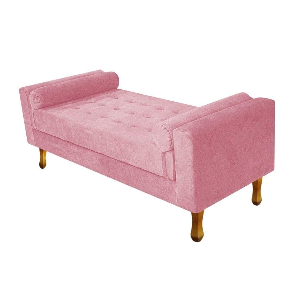 Recamier Félix Solteiro 90cm Suede Rosa Bebê Doce Sonho