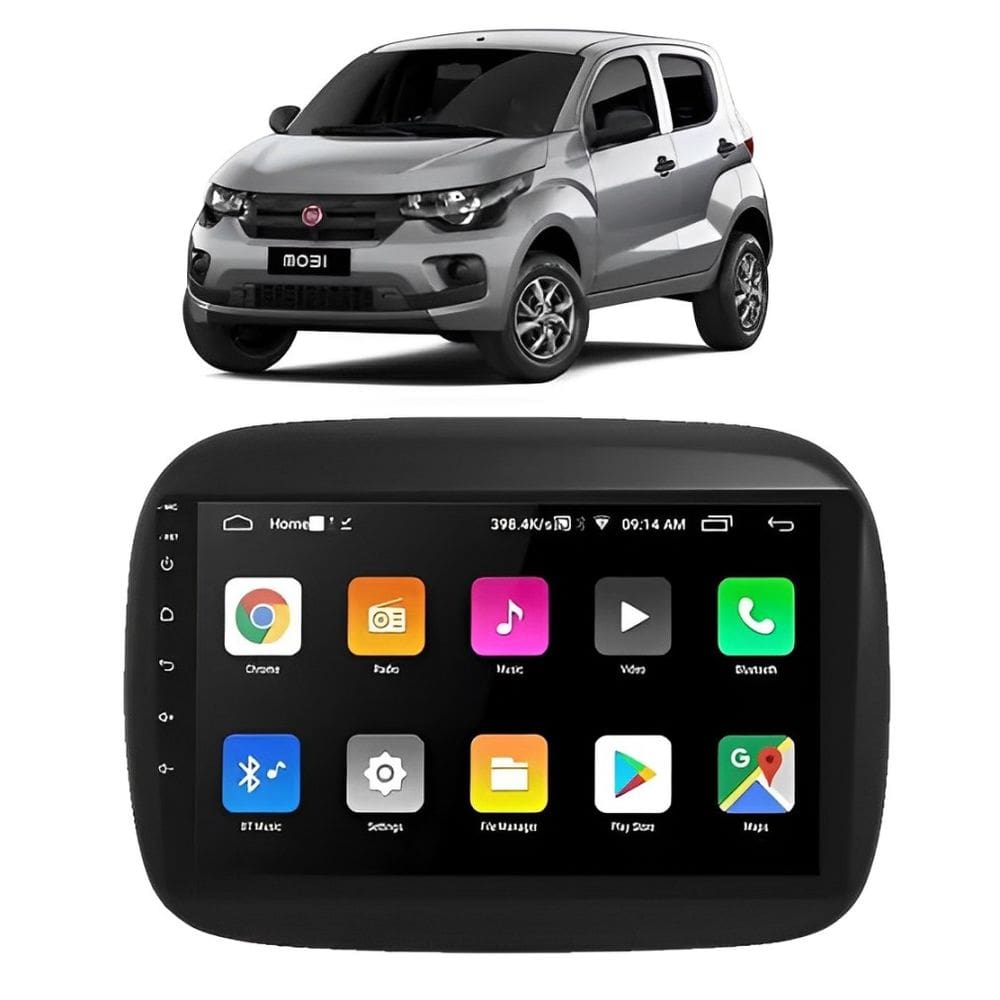 Kit Multimídia Mobi 2017 18 19 20 21 22 23 24 25 Like 9 Pol Android Carplay QuadCore 2/64GB - Autovex