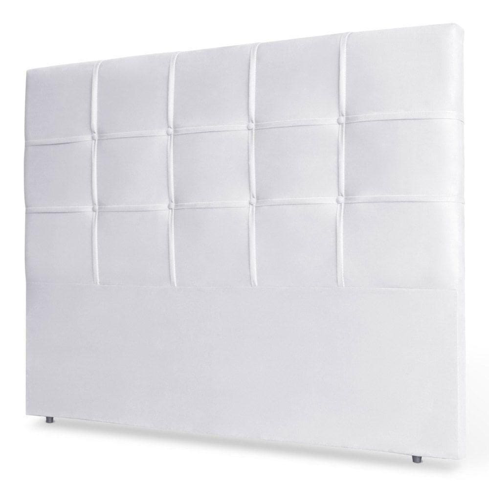 Cabeceira Estofada Box Casal Queen Size 160cm Corino Branco