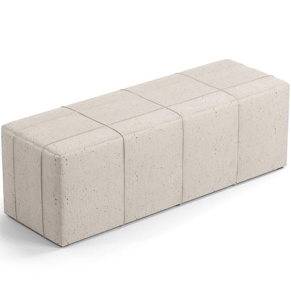 Puff Decorativo Living Sala De Estar 140 Cm Roma W01 Linho Cru -Lyam