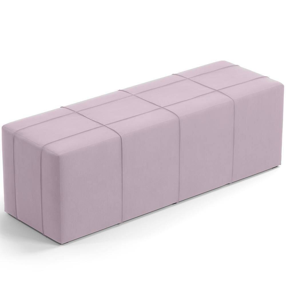 Puff Decorativo Living Sala De Estar 160 Cm Roma W01 Suede Rosê -Lyam