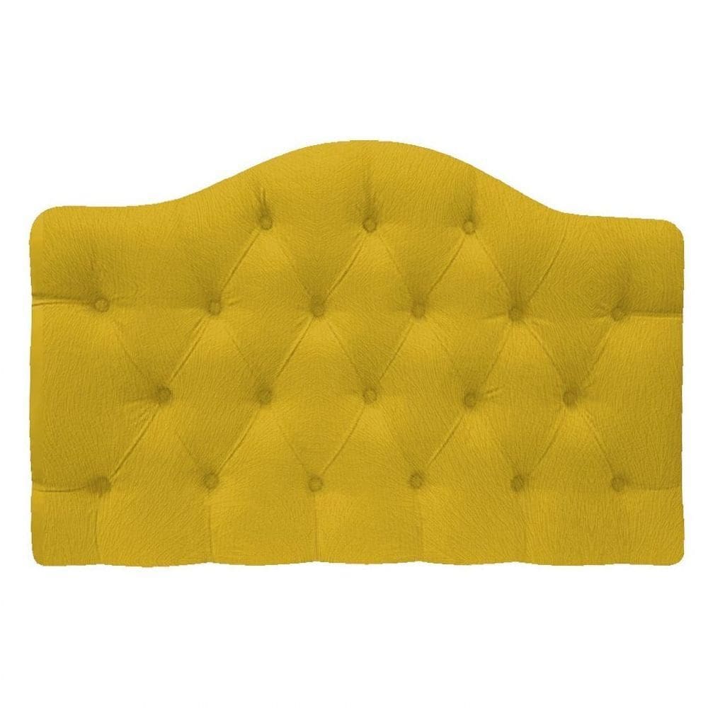 Cabeceira Suspensa Imperatriz 140 Cm Casal Suede Amarelo