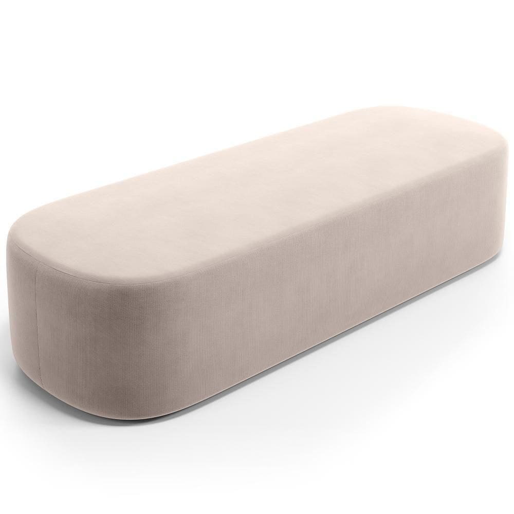 Puff Decorativo Orgânico Para Living Quarto 160cm Doha W01 Suede Bege - Lyam Decor