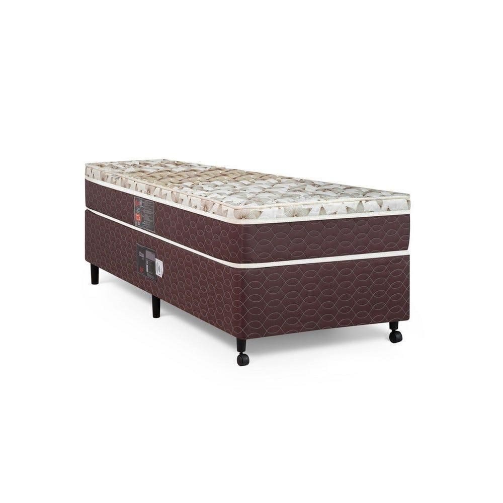 Cama Box + Colchão Castor Solteiro Class One Face Híbrido 96x203x52cm