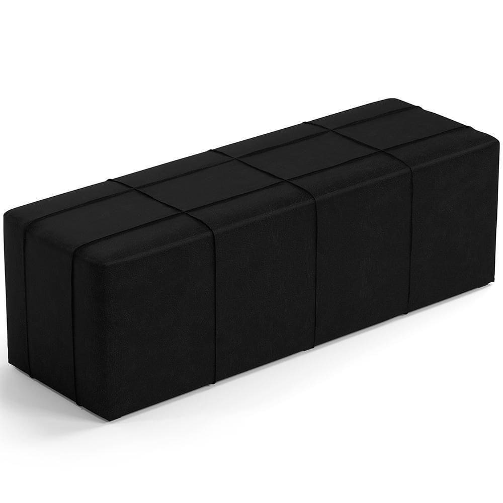 Puff Decorativo Living 140 Cm Roma W01 CouríssimoPreto-Lyam